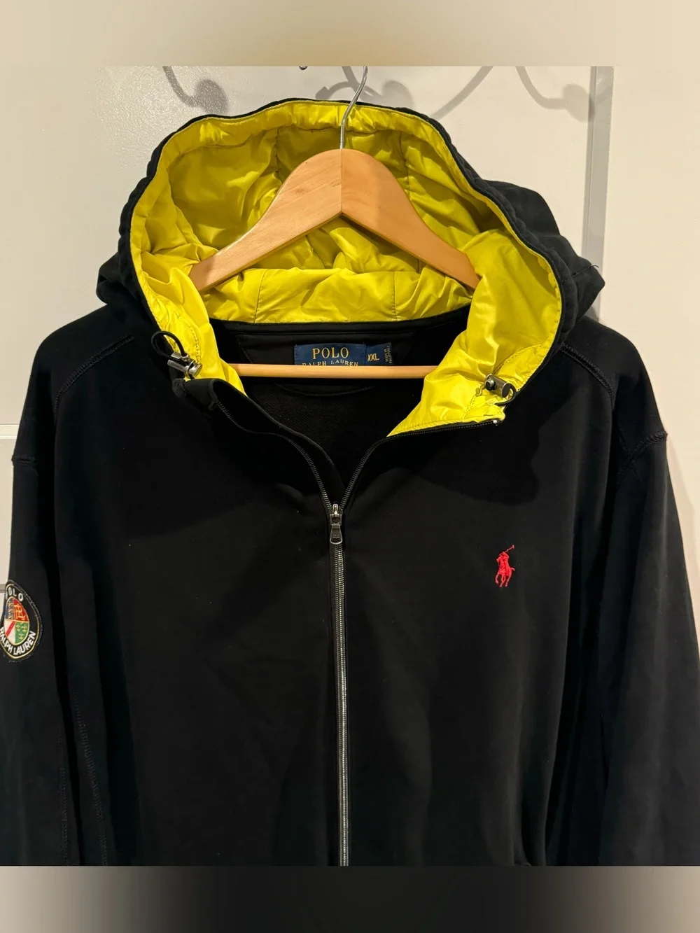 Polo Ralph Lauren Contrast Cookie Patch Hoodie Jacket Insulated Hood Men 2XL